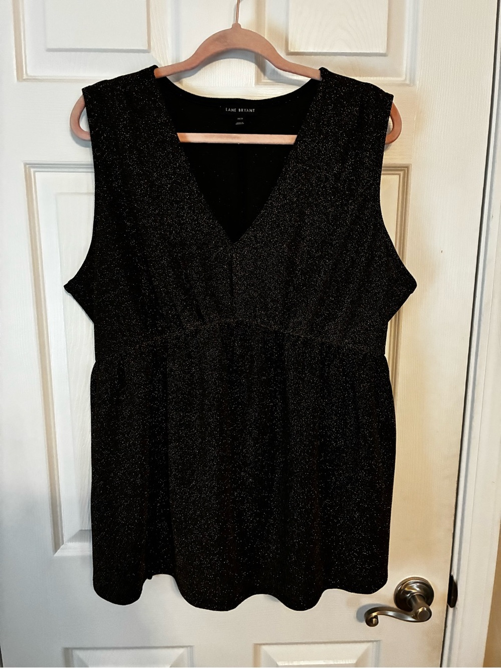 Lane Bryant Black Sparkle Sleeveless Top
